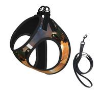 Aircraft Fighter Jets Print Reflective No Choke Pet Vest Harness,Adjustable Soft Padded Dog Harness With Easy Control Handle