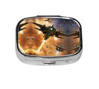 Aircraft Fighter Jets Print Square Pill Box,Portable for Pocket Or Purse Pill Organizer Pill Container Holder
