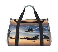 Aircraft Fighter Jets print Weekender Overnight Carry On Bag Gym Luggage Bag Duffel Bag for Travel Women, Black, One Size