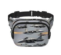 Aircraft Fighter Jets print Womens Fanny Pack Everyday Hip Pouch Waist Bag for Travel Outdoor Running Hunting for Adult, Black, One Size