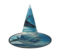 Aircraft Fighter Jets Print Women'S Large Witch Hat Witch Hat Witches Hats Halloween Cosplay Party Accessory