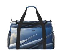 Aircraft Fighter Jets Print Womens Sports Bags Travel Bag - Gym Tote Bag with Compartment,Duffel Bags for Men,Ladies Holdall,Carry On Weekend Travel Handbags for Women