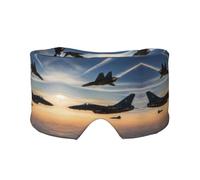 Aircraft Fighter Jets Printed Sleeping Blindfold, Padded Ear Warmer Mask, Adjustable Head Wrap, for Deep Relaxation