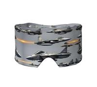 Aircraft Fighter Jets Printed Sleeping Blindfold, Padded Ear Warmer Mask, Adjustable Head Wrap, for Deep Relaxation