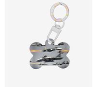 Aircraft Fighter Jets Printing Dog Tag Bone Shaped Double Sided Pattern Dog Id Tags Bone Shaped Pet Name Tags Dog Collar Tags