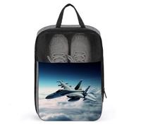 Aircraft Fighter Jets Shoe Bag Travel Shoe Organizer Water-Resistant Shoe Pouch with Zipper Sneaker Dust Bag, gray, One Size, Modern