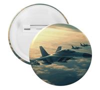 Aircraft Fighter Jets Tinplate Badge Personalized Round Brooch Large Craft Button Suitable for Teachers, Nurses, Doctors, Staff, Party Gift Accessories, 12PCS, Plastic, plastics