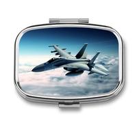 Aircraft Fighter Jets Travel Pill Organizer A Daily Pill Box for Supplements 2 Compartment Pill Case Convenient for Carrying and Storing Medicines Box