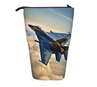 Aircraft Fighter Jets Vertical Retractable Pencil Case Makeup Bag Wallet Storage Bag for Pens Pencils and Small Items