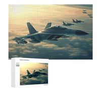 Aircraft Fighter Jets Wooden Puzzles for Adults 1000 PCS Unique Shape Puzzles Wall Art Home Decor for Puzzle Lovers, Family, Friend Creative Gift Toys