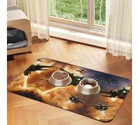 Aircraft Fighter Jetsprint Pet Absorbent Leather Tablecloth,Wipe Clean Quick Dry,Food Mat For Small Animals