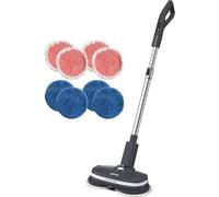 AirCraft Home PowerGlide Cordless Rechargeable Hard Floor Cleaner and Polisher Bundle with 8 Cleaning Buffing Pads, Perfect for Wood, Tile, Laminate and Hard Floors