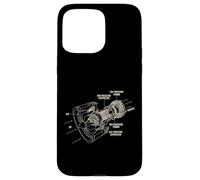 Aircraft Jet Engine Airplane Blueprint Diagram Case for iPhone 15 Pro Max
