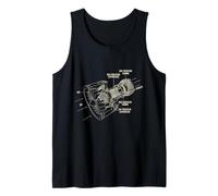 Aircraft Jet Engine Airplane Blueprint Diagram Tank Top