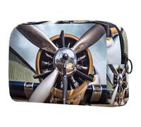 Aircraft Jet Propeller Cosmetic Bag for Women, Travel Toiletries Bags Large Makeup Handy Pouch Organiser Bag with Zipper