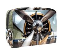 Aircraft Jet Propeller Cosmetic Bag for Women, Travel Toiletries Bags Large PVC Makeup Handy Pouch Organiser with Zipper