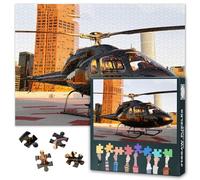 Aircraft Jigsaw Puzzles for Adults 1000 Pieces, Black Helicopter Artwork Puzzles 1000 Piece, Modern Difficult Impossible Challenges, 19.5 x 27.5 Inch