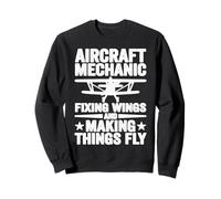 Aircraft Mechanic Fixing Wings And Making Things Fly Biplane Sweatshirt