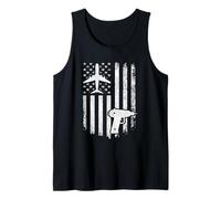 Aircraft Mechanic Maintenance USA Flag Aviation Rivet Tank Top