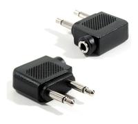 2x 3.5mm Mono to 1 Stereo Jack - Aircraft/Airline Plane Headphone Audio Adapter - Loops