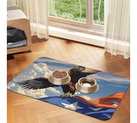 Aircraft Plane at Sunset Dog Food Mats for Floors, 12x18 Inch Non-Slip Super Absorbent Pet Food Mat, Dishwasher Dog Mat for Food and Water, Cute Rubber Quick Dry Pet Feeding Mat for Dogs Puppy Cats