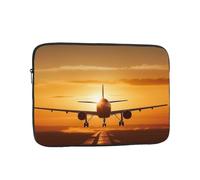 Aircraft Plane at Sunset Laptop Case 12 inch, TSA Laptop Sleeve Shockproof Protective Notebook Case Water Resistant Computer Carrying Cover Briefcase Handbags Men Women Computer Bag