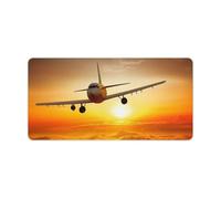 Aircraft Plane at Sunset Mouse Pad Non-Slip Rubber Base Desk Protector Mat Waterproof Desk Pad Extended Large Gaming Keyboard Mat for Office Work Home Desktop Accessory