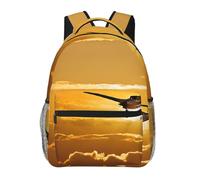 Aircraft Plane at Sunset Print Background Backpack School Bag Travel Rucksack for Students Man Woman, Laptop Backpack Casual Daypack for Travel/College/Work