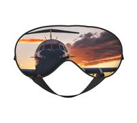 Aircraft Plane at Sunset Print Comfortable Sleep Eye Mask Men Women Lightweight Travel Nap Meditation Yoga Work