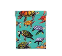 Aircraft Plane At Sunset Print Leather Coin Purse, Small Change Pouch Wallet,Squeeze Coin Purse Pouch For Men Women, Animals Sea Turtles, One Size, Fashion