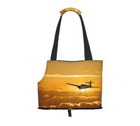 Aircraft Plane At Sunset Printed Foldable Pet Bag - Portable Puppy Cat Travel Handbag Tote,Pet Carrier Backpacks.