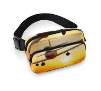Aircraft Plane at Sunset Waist Bag Fashion Fanny Bag with Adjustable Strap for Outdoor Workout Cycling Unisex, white, 20x13cm, Waist Bag