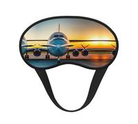 Aircraft Plane at Sunsets Print Blackout Sleep Mask - Side Sleeper Eye Cover, Soft Comfort, Perfect for Travel, Meditation