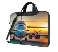 Aircraft Plane At Sunsets Print Ultra-Thin Portable Laptop Bag Briefcase Working Business Casual Shoulder Bags