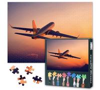 Aircraft Puzzles for Adults 1000 Pieces, Airplane in Sunset 1000 Pieces Jigsaw Puzzle, Photography Artwork Difficult Impossible Challenges, 19.5 x 27.5 Inch