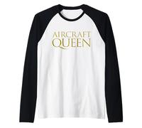 Aircraft Queen Military Air Force Jet Plane Pilot Wife Raglan Baseball Tee