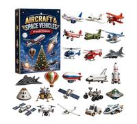 Aircraft Space Vehicle Calendar 24 Acrylic Ornaments Xmas Tree Decor | Aviation Advent Calendar,24 Planes Rockets Helicopters,Acrylic Lightweight Design,STEM Education Gift,Tree Hanging Collector