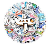 Aircraft Stickers|50 Pcs|Popular Vinyl Waterproof Stickers for Computer Phone Luggage Flasks Water Bottle Bike Car Notebook Tablet,Trendy Decals