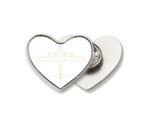 Aircraft Weapon Military Art Deco Fashion Heart Metal Pin Brooch Clip Love