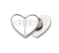 Aircraft Weapon Technology Heart Metal Pin Brooch Clip Love