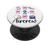 Aircrew Flight Nurse Flight Medic Paramedic Girl Coquette PopSockets Adhesive PopGrip