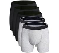 AIRCUTE Men Washable Incontinence Underwear Maximum Absorbency Overnight Bedwetting Protective Boxer Briefs for Bladder Leaks 80 ml(3XL,3Black-2Grey)