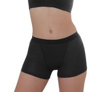 AIRCUTE Washable Women Urinary Incontinence Boxer Brief Underwear Super Absorbent Nighttime Shorts for Leaks 3.3OZ (Black, 2X-Large)