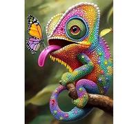 AIRDEA Chameleon Diamond Art Kits Adults, 5D DIY Butterfly Diamond Painting Kit, Full Drill Gem Arts and Crafts for Adults for Home Wall Decor 30x40 cm
