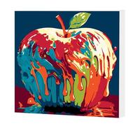 AIRDEA Colorful Apple Paint by Numbers for Adults, Painting by Numbers for Adults, DIY Acrylic Pigment Drawing Paintwork Arts and Crafts Painting Kit for Home Wall Decor 8x8 inch (Framed)