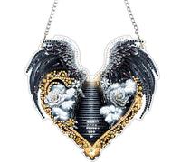 AIRDEA DIY Angel Wings Diamond Art Ornament Kit for Adults, Double-Sided Stairway to Heaven Diamond Painting Hanging Kit, DIY Acrylic Special Shaped Drills Hanging Suncatcher 7x8 inch