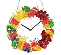 AIRDEA DIY Fruit Clock Diamond Art Ornament Kit for Adults, Double-Sided Orange Juice Diamond Painting Hanging Kit, DIY Acrylic Special Shaped Drills Hanging Suncatcher 8x8 inch