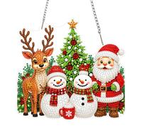 AIRDEA DIY Santa Claus Hanging Diamond Painting Kits, Special Shaped Cute Snowman Diamond Art Kits Adults, Gem Art Sun Catchers for Window Garden Home Wall Decor 20x20 CM