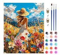 AIRDEA Dreamy Field Paint by Numbers for Adults, Mountains Painting by Numbers for Adults, DIY Acrylic Pigment Drawing Paintwork Arts and Crafts Painting Kit for Home Wall Decor 40x50 inch (No Frame)