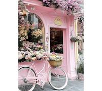 AIRDEA Full Drill Bike Diamond Art Kits Adults, 5D DIY Flower Door Diamond Painting Kit, Gem Arts and Crafts for Adults for Home Wall Decor 30x40 cm